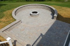 Paver Patio with Stone Wall & Firepit