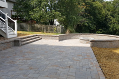 Decorative Stone Wall along Patio