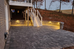 Decorative Stone Wall along Patio