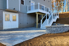 Decorative Stone Wall along Patio