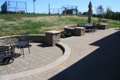 Decorative Stone Wall along Patio