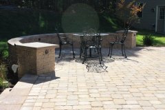 Decorative Stone Wall along Patio