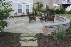 Decorative Stone Wall along Patio