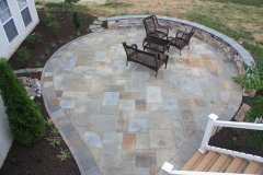 Decorative Stone Wall along Patio