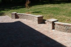 Decorative Stone Wall along Patio