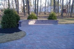Decorative Stone Wall along Patio